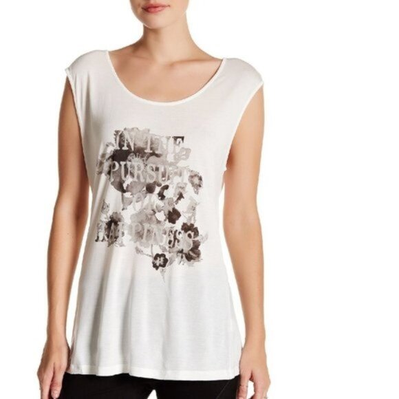 Haute Hippie Cap Sleeve Floral Tee - Picture 1 of 5